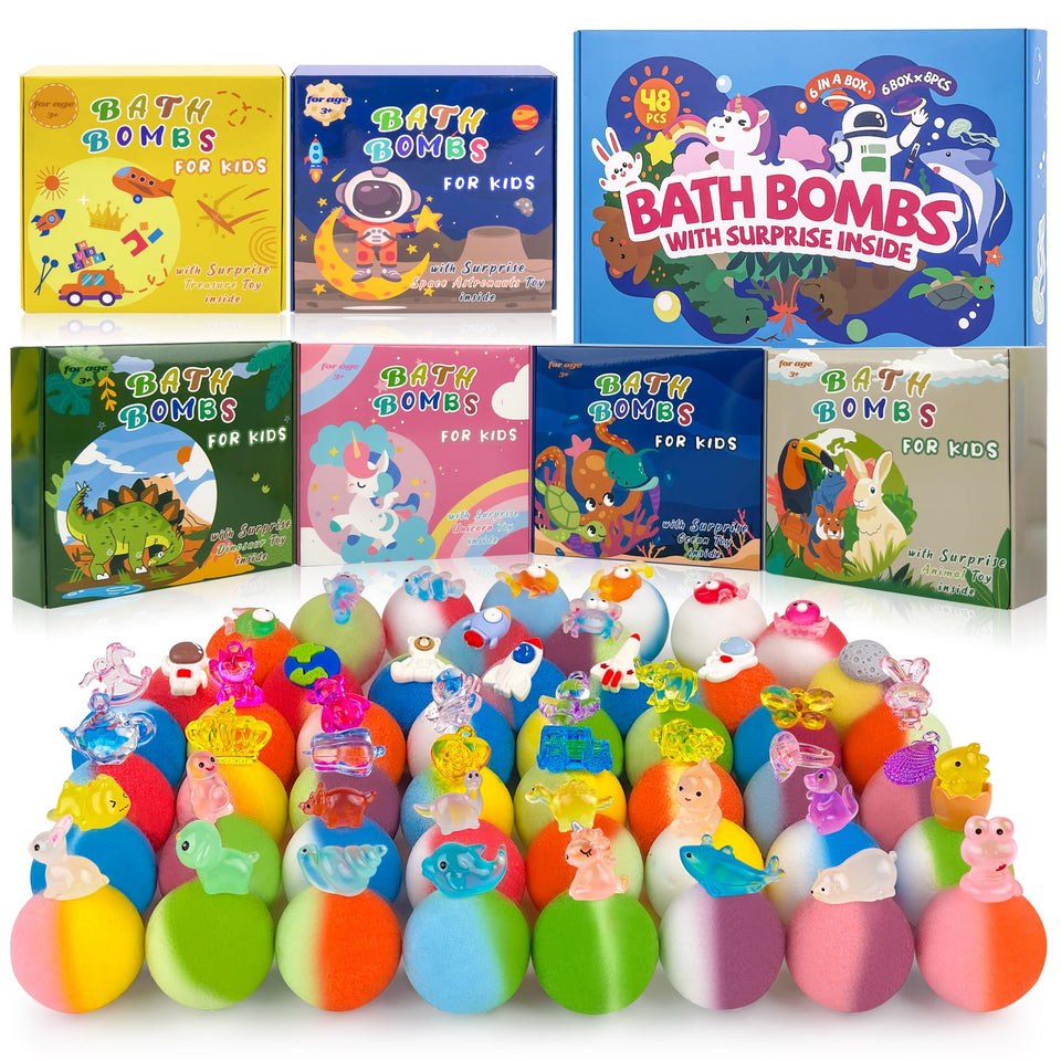 BYGGVIR front packaging showing 48 bath bombs and six small boxes for gifting