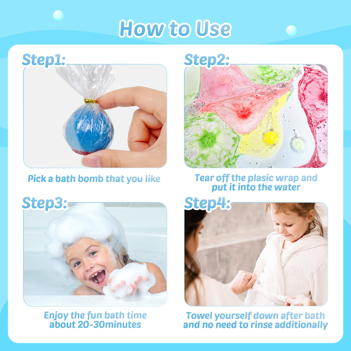 BYGGVIR child enjoying bubbly bath showing engaging, safer bath time