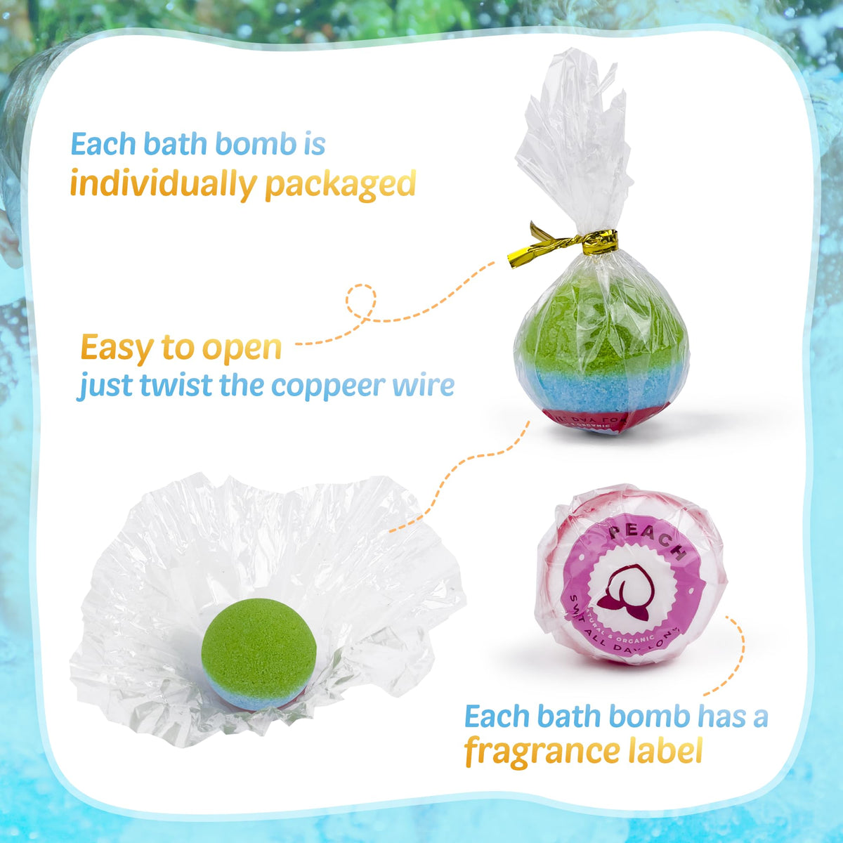 BYGGVIR individual wrapper and twist-tie detail showing scent label clarity