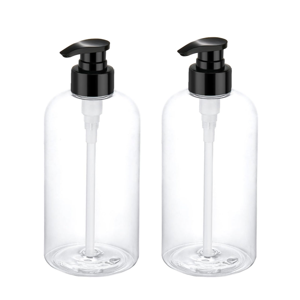 Bynccea front view showing clear 500 ml pump bottle and label for easy identification and refill convenience