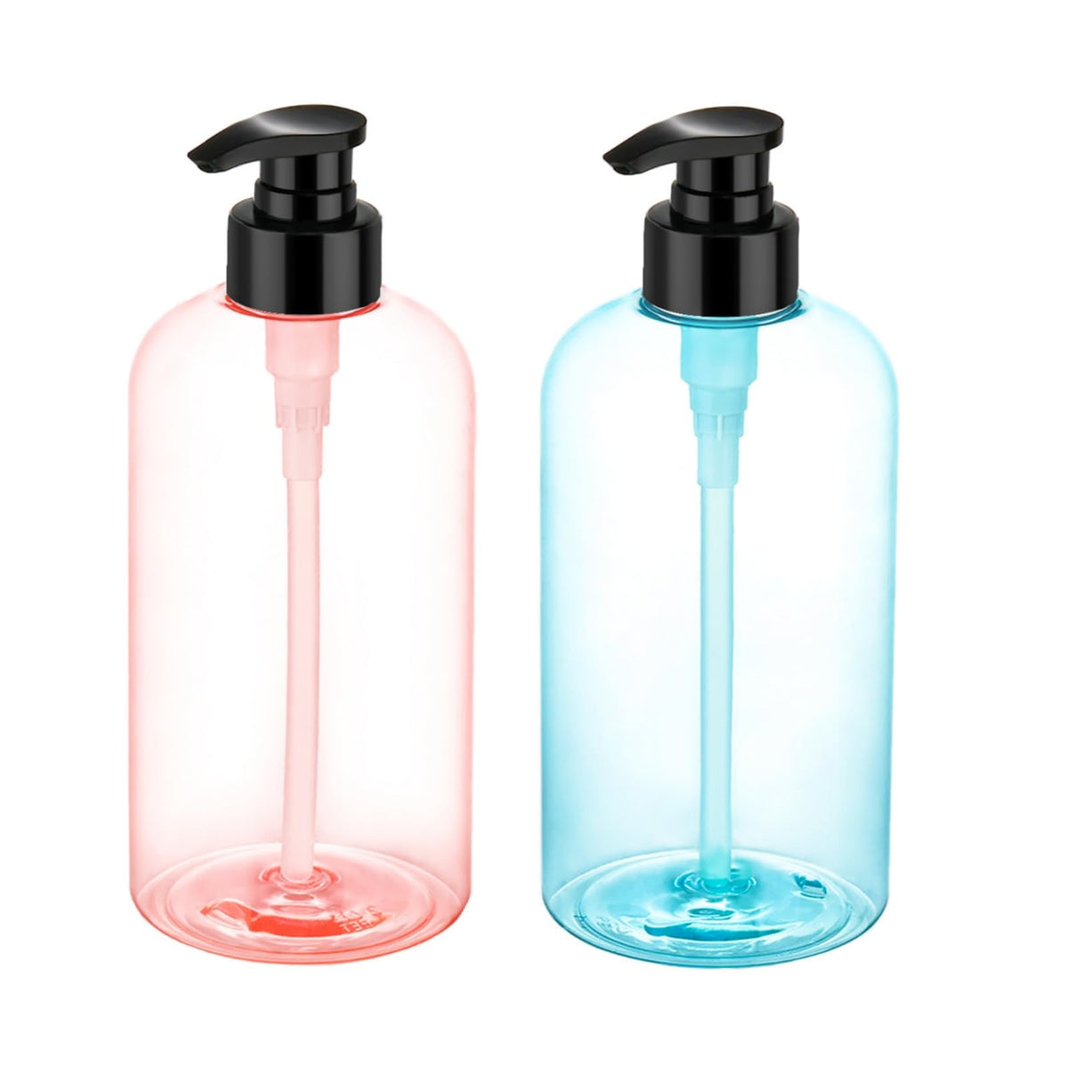 Bynccea front view clear pump bottle shows capacity and organized countertop benefit