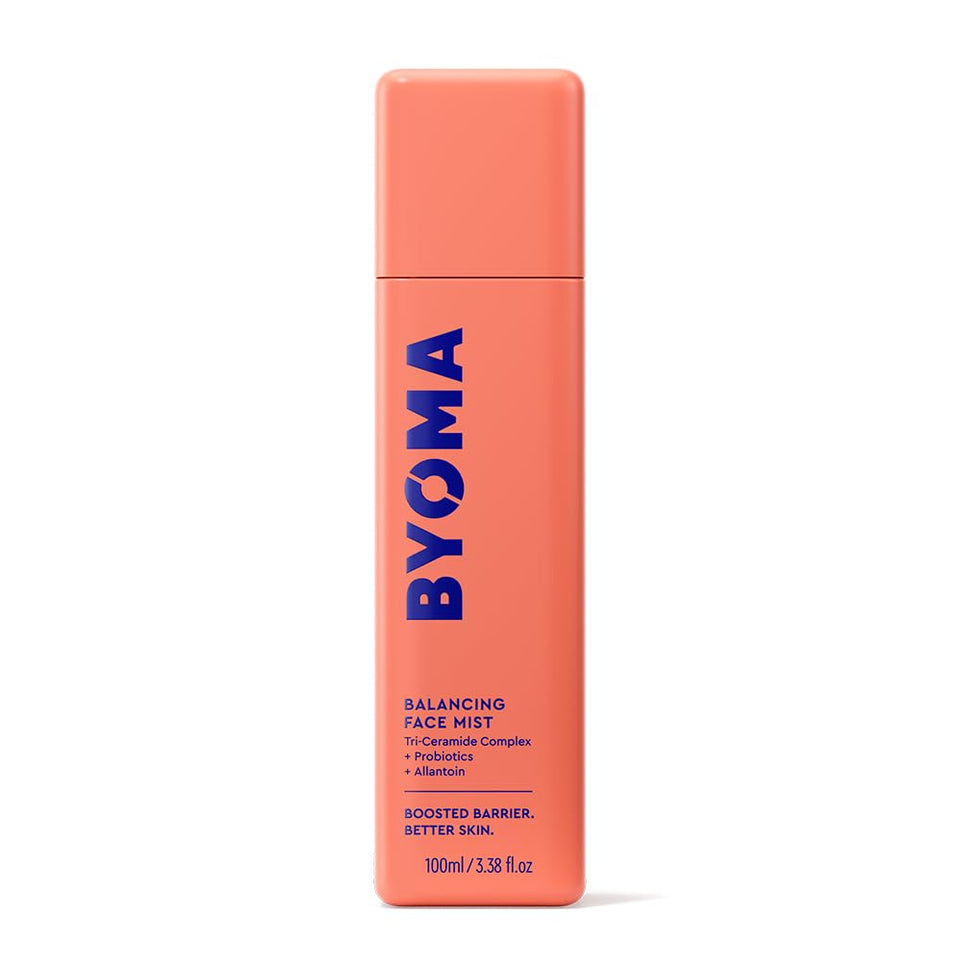 BYOMA front packaging showing compact 3.38 fl oz bottle and benefits