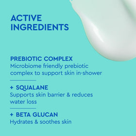 BYOMA squalane ingredient bottle beside wash, emphasizes nourishing hydration
