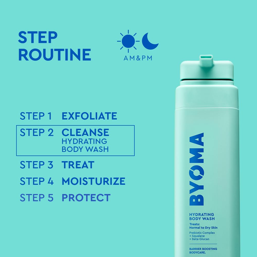 BYOMA bottle held in hand for scale, reveals the 16.9 fl oz size
