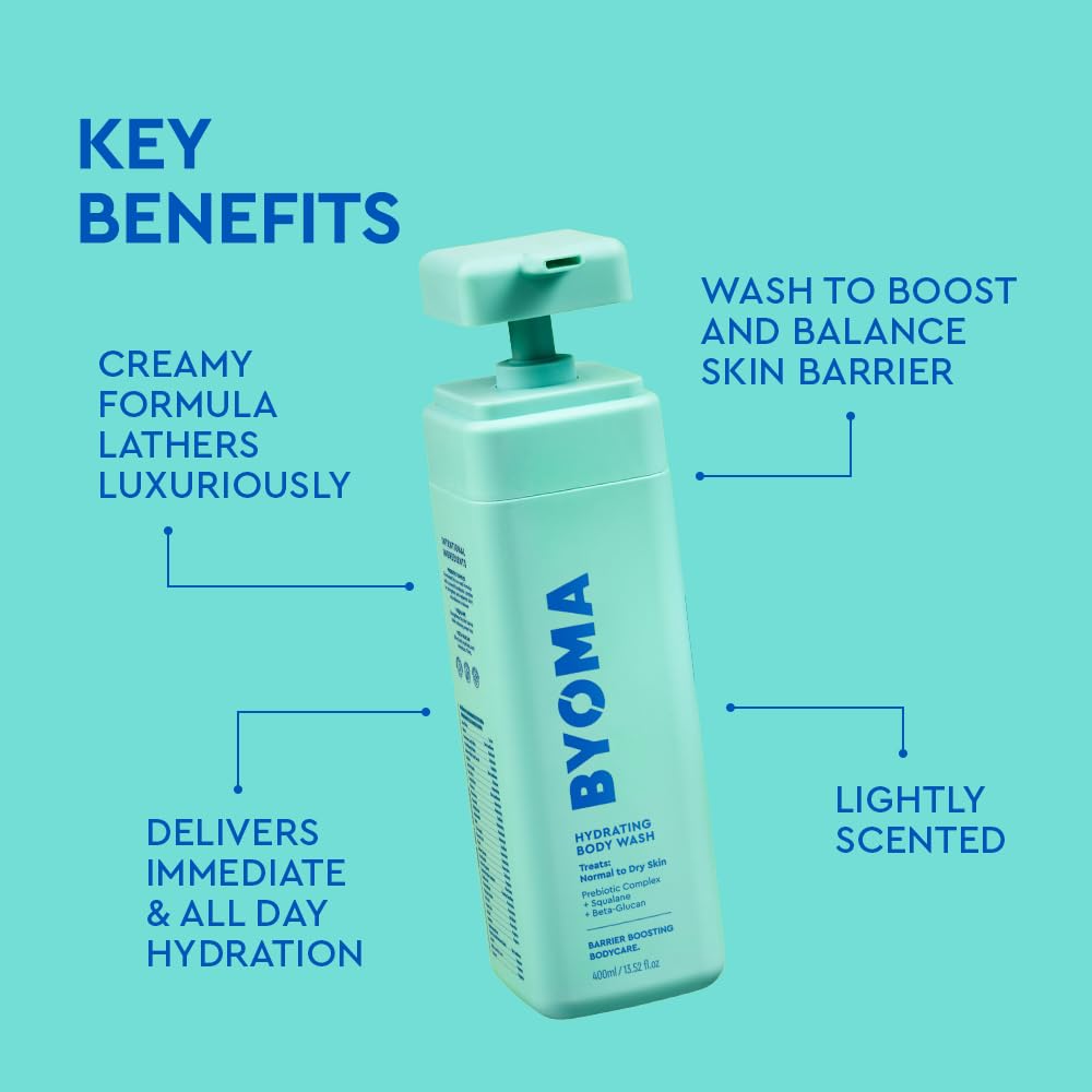 BYOMA creamy lather texture on hand, demonstrates rich hydrating foam