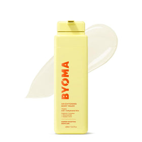 BYOMA front bottle view showing label and brightening benefits