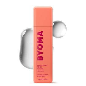BYOMA brightening toner front jar showing clean clinical packaging and brand clarity