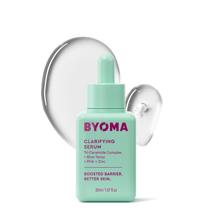 BYOMA clarifying serum front packaging showing clean design and product benefit