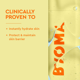 BYOMA close-up pump and gel texture, highlights gentle hydrating feel