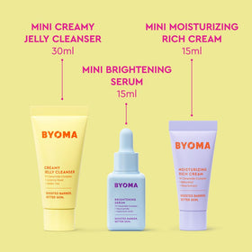 BYOMA creamy jelly cleanser pump detail highlighting gentle lather and easy dispensing benefit