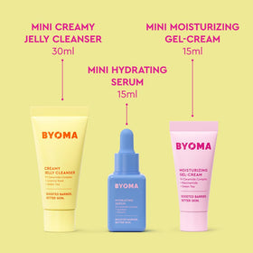 BYOMA creamy jelly cleanser texture closeup highlighting gentle hydrating foam