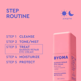 BYOMA in morning routine setting showing quick absorption under makeup