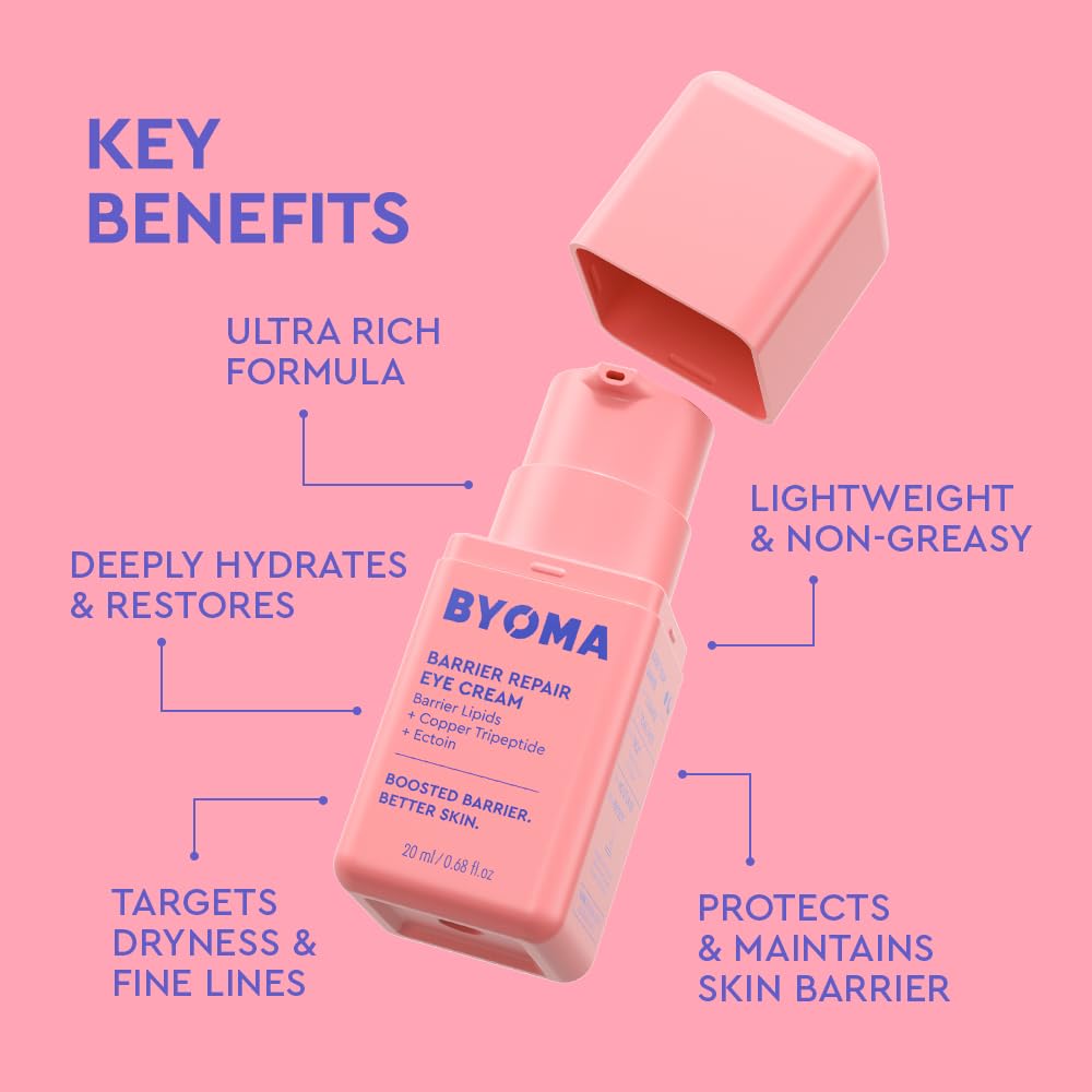 BYOMA open jar showing creamy formula and dense emollient consistency