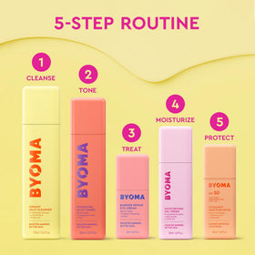 BYOMA jar held in hand to show .67 fl.oz size and travel-friendly benefit