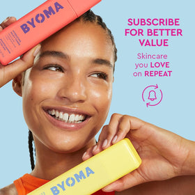 BYOMA applying cream to undereye demonstrating gentle, effective coverage