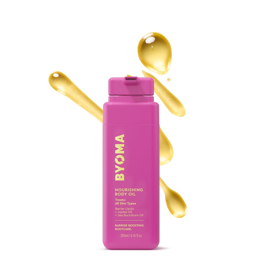 BYOMA front bottle view showing sleek packaging and size for easy storage