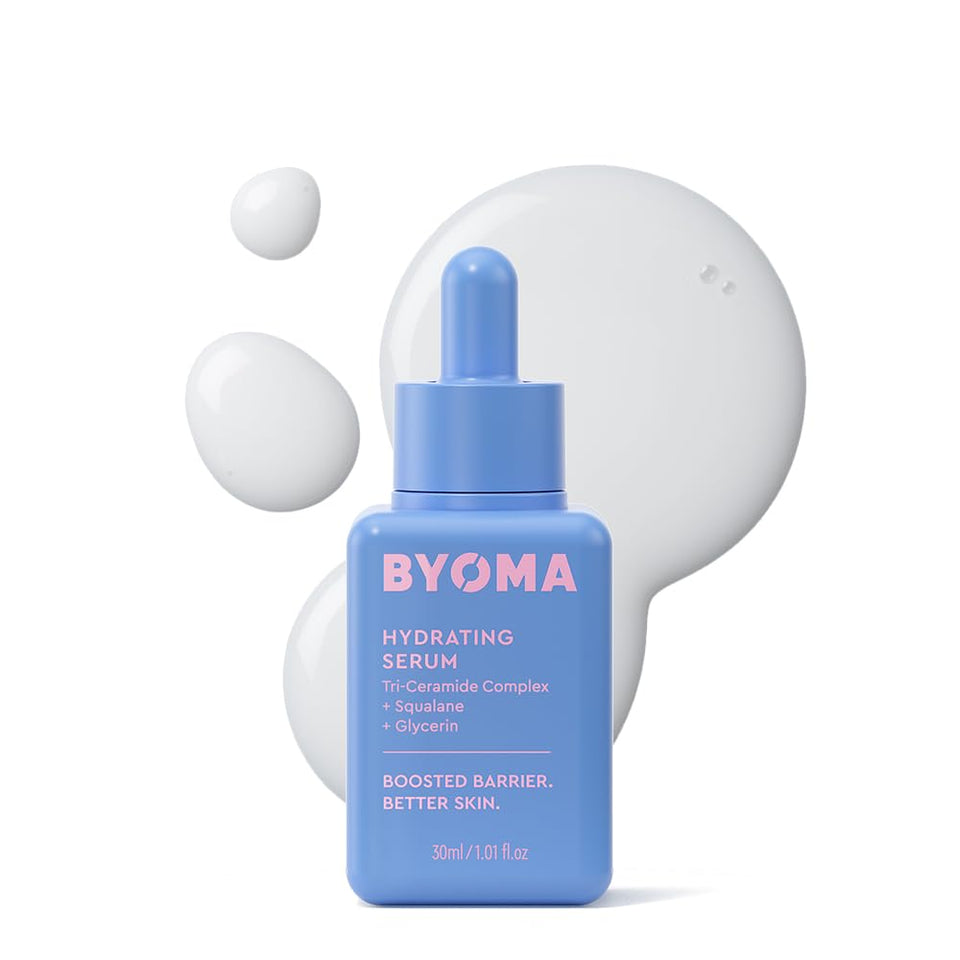 BYOMA hydrating serum front packaging showing clean design and product benefits