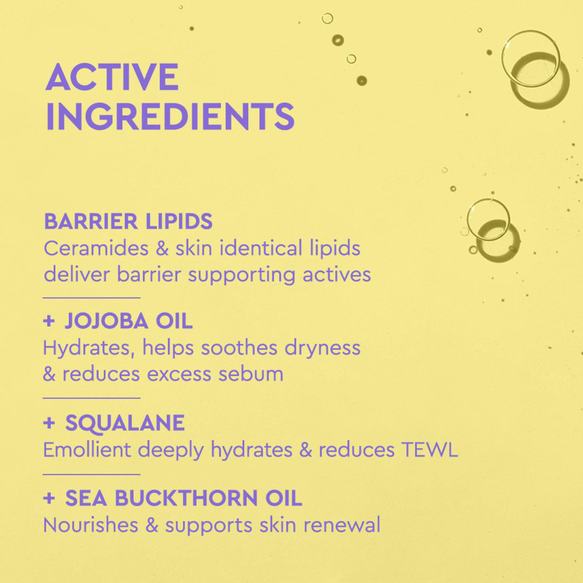 BYOMA display of jojoba and seabuckthorn ingredients emphasizing antioxidant hydration