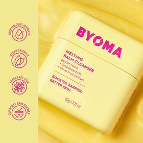 BYOMA jar label detail emphasizing tri-ceramide barrier complex