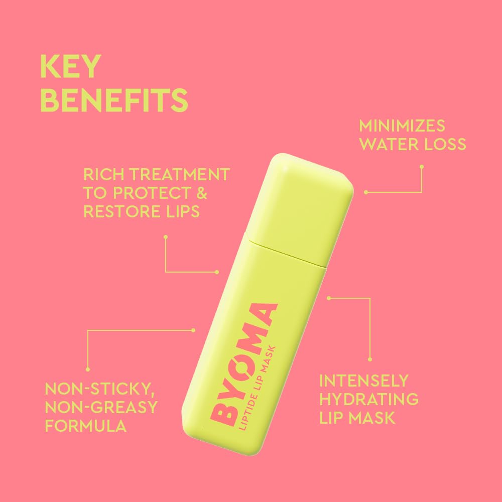 BYOMA Liptide applied on lips demonstrating hydrated, softened appearance overnight