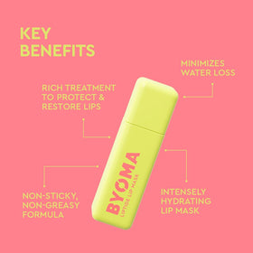 BYOMA Liptide applied on lips demonstrating hydrated, softened appearance overnight