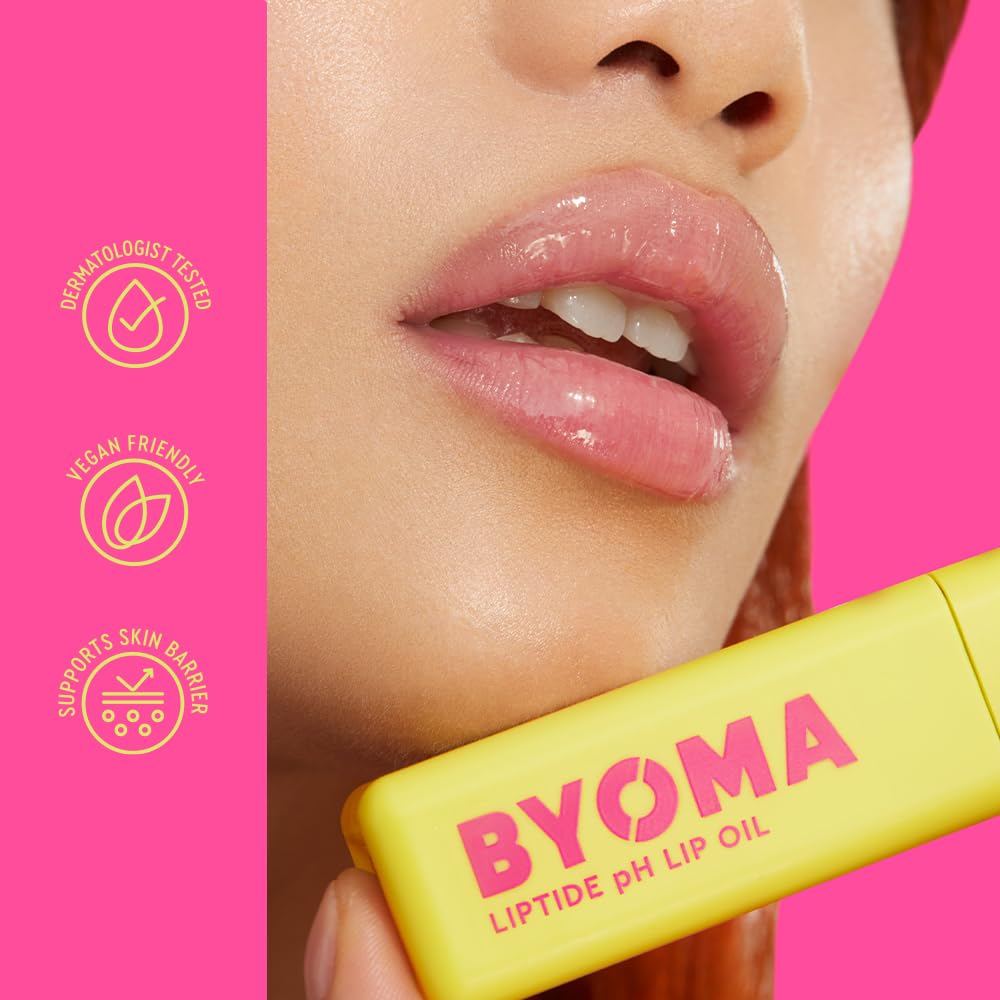 BYOMA Liptide next to coin for size comparison showing travel-friendly 0.16 oz benefit