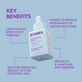 BYOMA pump close-up showing product label and easy, hygienic dispensing
