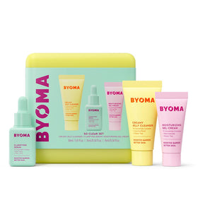BYOMA So Clear Set front packaging showing trio for breakout-prone skin