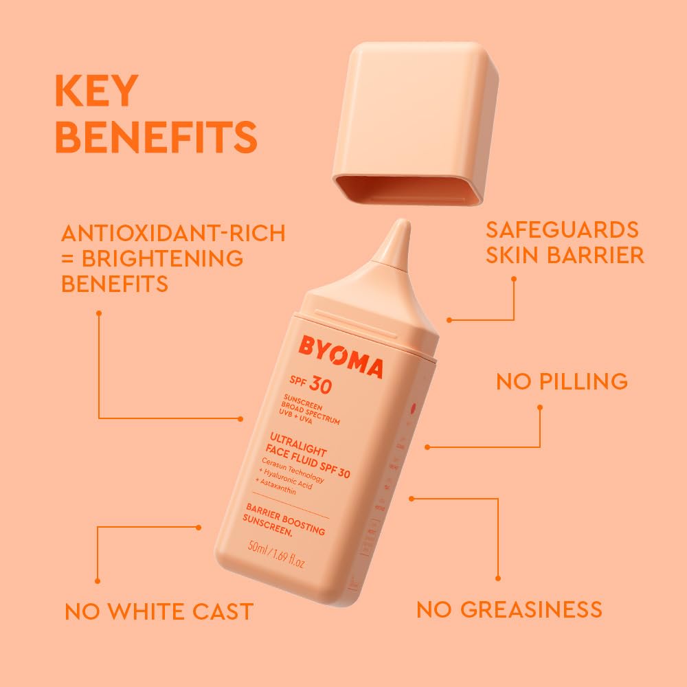 BYOMA pump dispensing naturally tinted pink fluid for no white cast