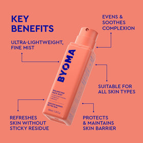 BYOMA texture droplet on hand highlighting gentle, non-greasy feel