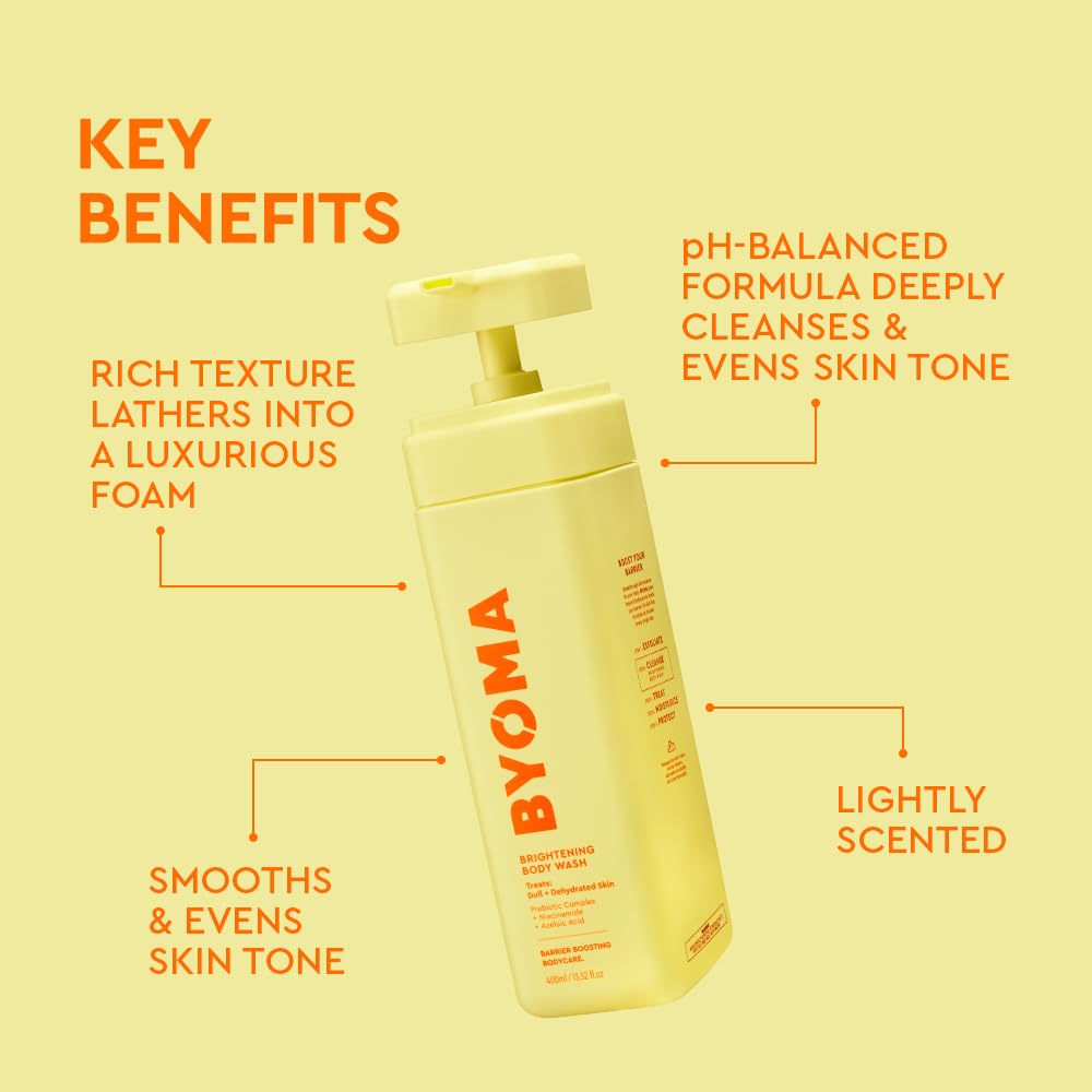 BYOMA pump dispensing creamy formula highlighting smooth application