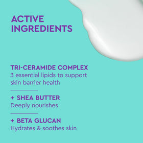 BYOMA ingredient trio display showing ceramides, beta glucan and their barrier benefit