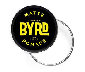 BYRD matte pomade spread on hands demonstrating smooth application and control