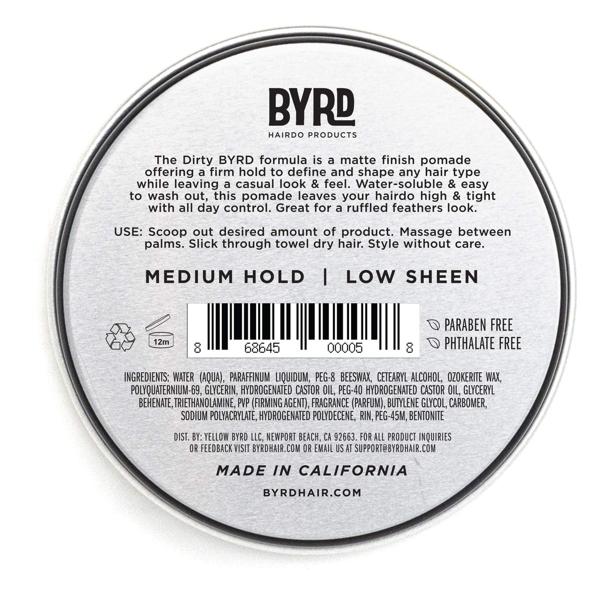 BYRD matte pomade open jar close-up showing creamy texture for easy styling