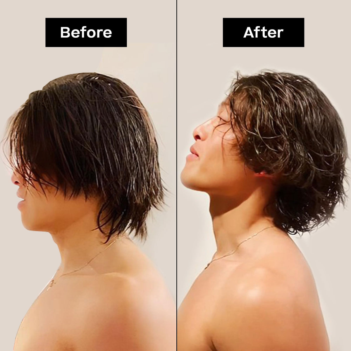 BYRD lifestyle shot at beach showing relaxed surf-inspired hairstyle benefit