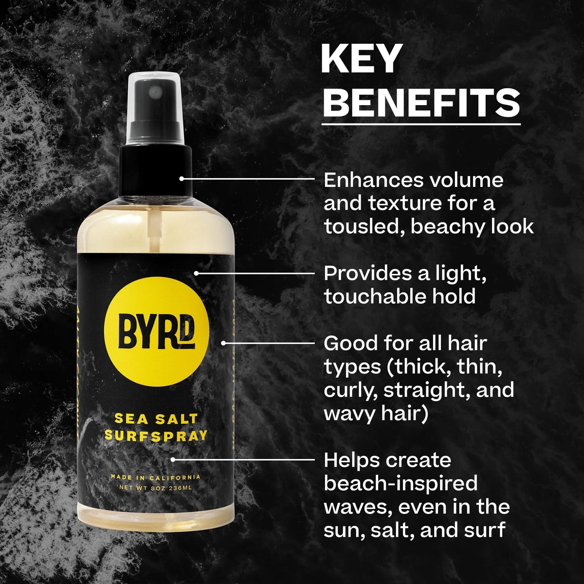 BYRD label close-up highlighting ingredients and clean formulation benefit
