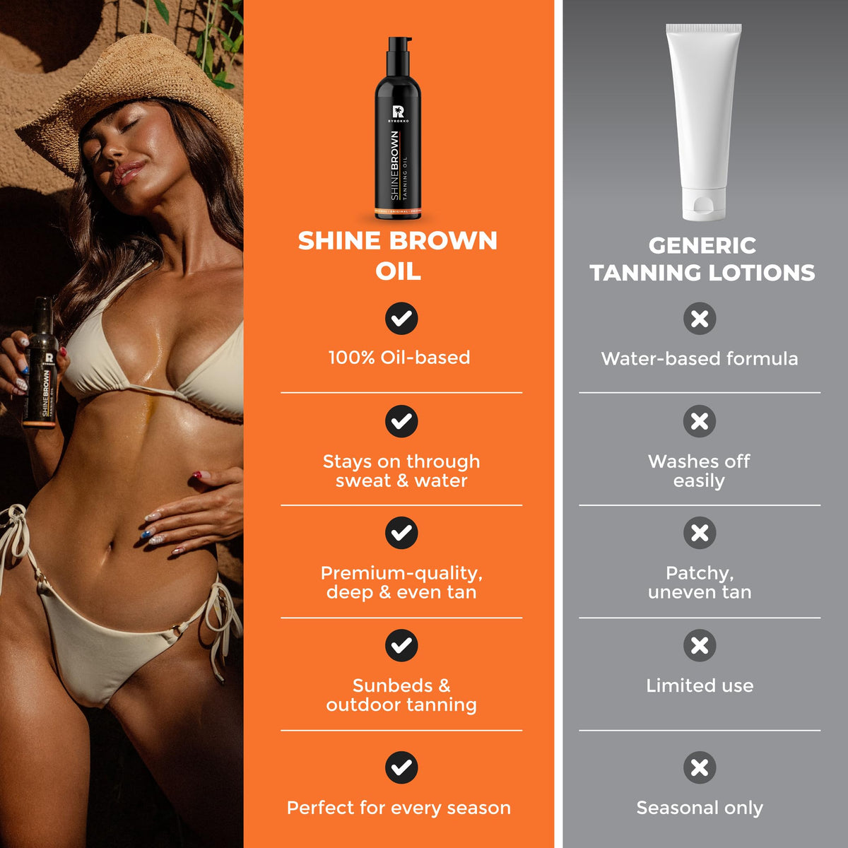 BYROKKO SHINEBROWN arranged with coconut and nuts highlighting natural oils