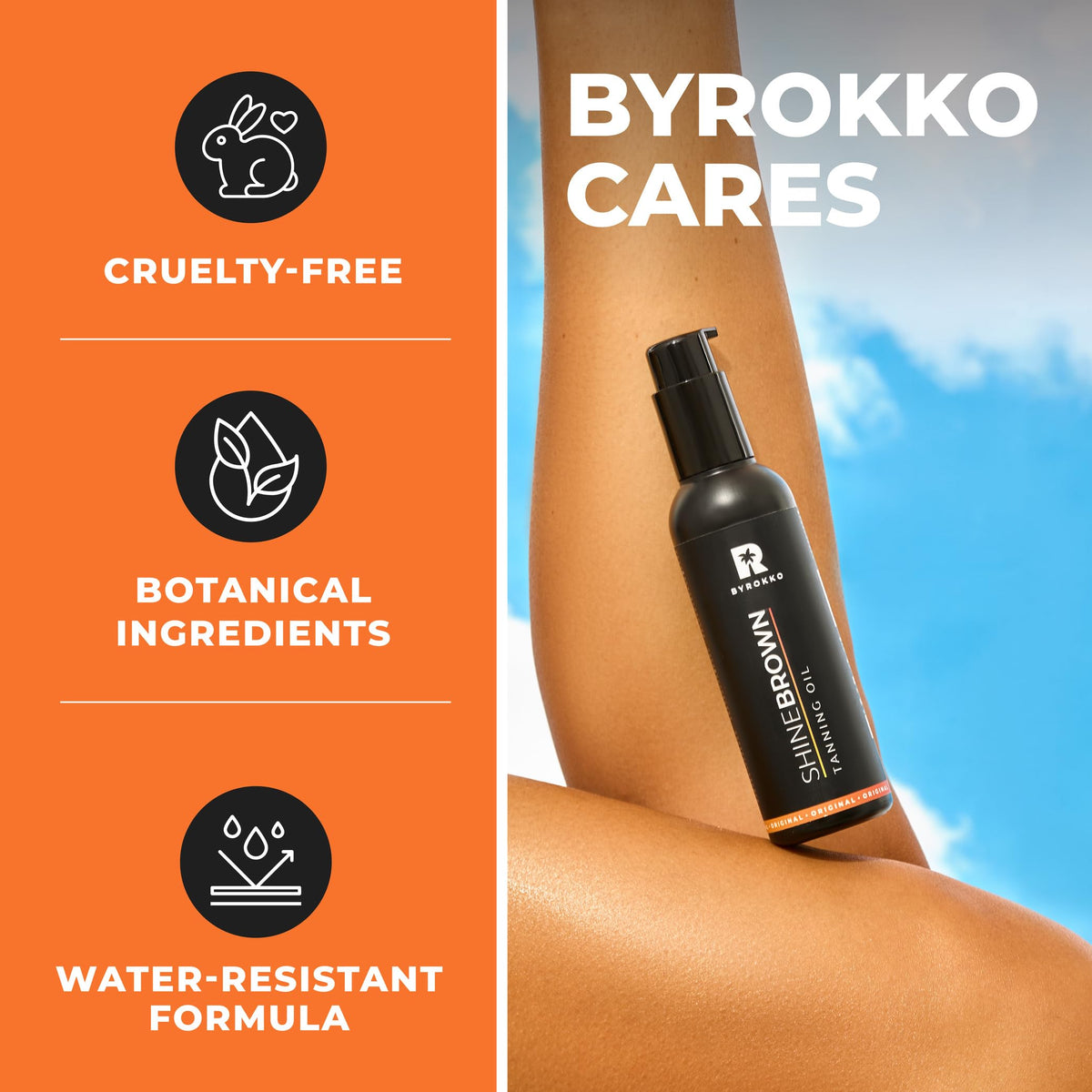 BYROKKO SHINEBROWN resists light water contact showing water-resistant performance