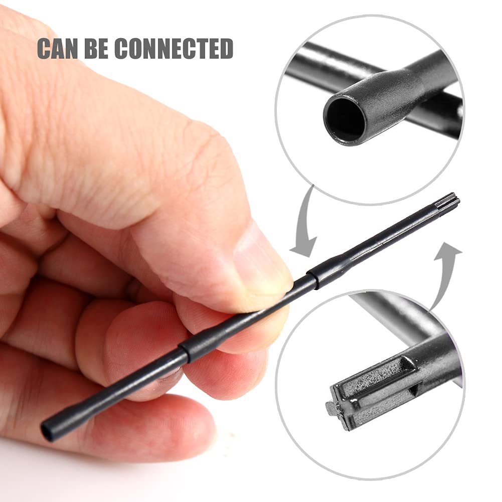 Bysiter connecting two mixing sticks to reach deep containers for extended reach benefit