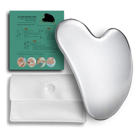 BYYDDIY stainless steel gua sha front view showing shape and grip benefit