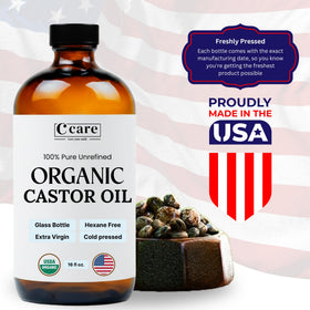 C CARE amber glass bottle close-up preserving oil freshness and quality