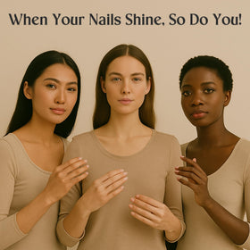 C CARE nails before and after treatment, visible improved hydration and strengthened nails