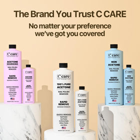 C CARE bottle at salon station showing professional-speed workflow