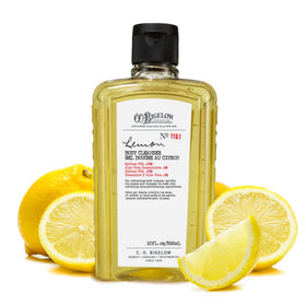 C. O. Bigelow front bottle showing lemon body cleanser and bright citrus benefit