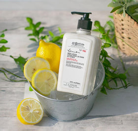 C. O. Bigelow hand applying lotion demonstrating smooth skin benefit