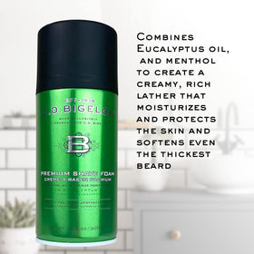 C. O. Bigelow shaving foam whipped with brush for a protective cushion