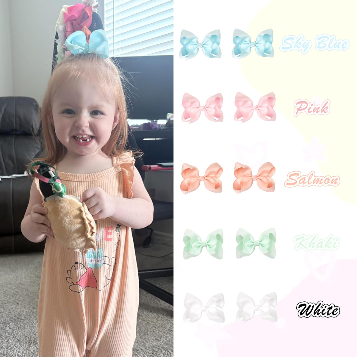 CÉLLOT bow clipped in toddler ponytail demonstrating comfortable wear
