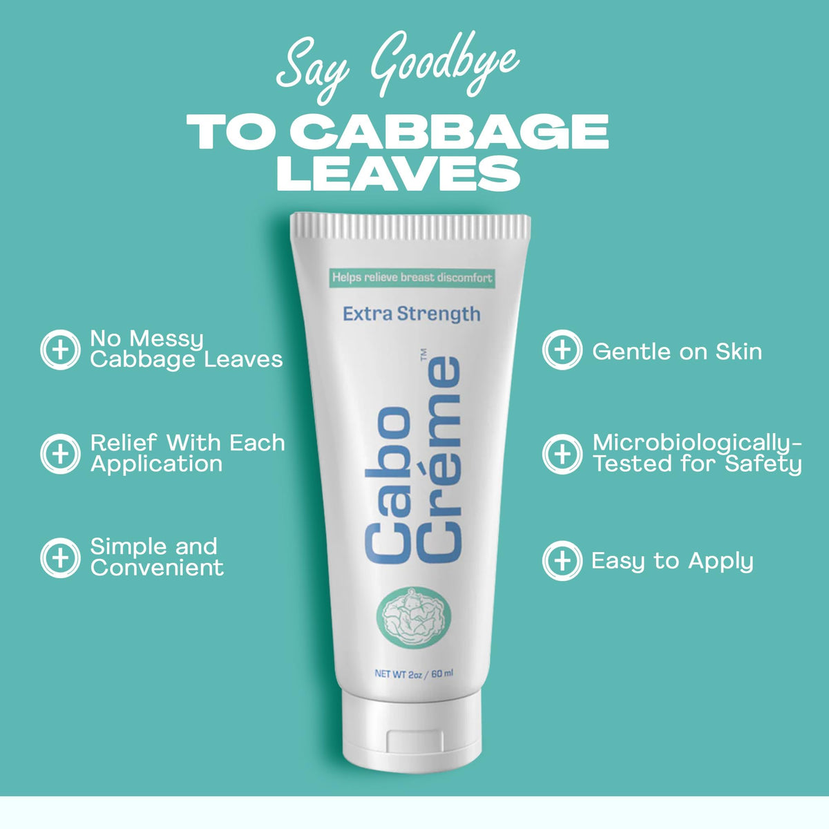 Cabocreme applied on model demonstrating targeted relief and calming effect