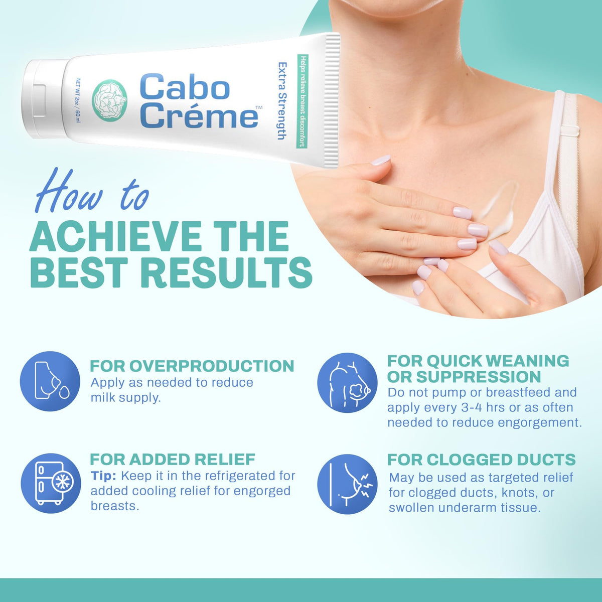 Cabocreme tube in refrigerator highlighting extra cooling benefit when chilled