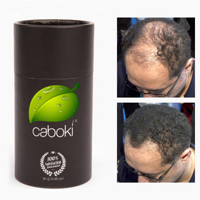 Caboki shampoo washout demo showing easy removal with regular shampoo